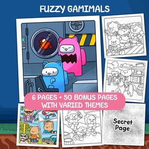 Fuzzy Gamimals Coloring Pages – Multi-Purr-yer Mayhem (PDF)