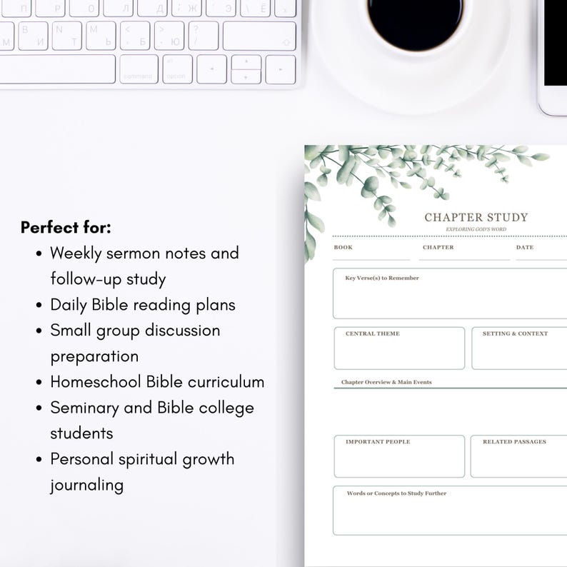 Bible Chapter Study Worksheet | Scripture Study Guide (digital PDF) - Etsy