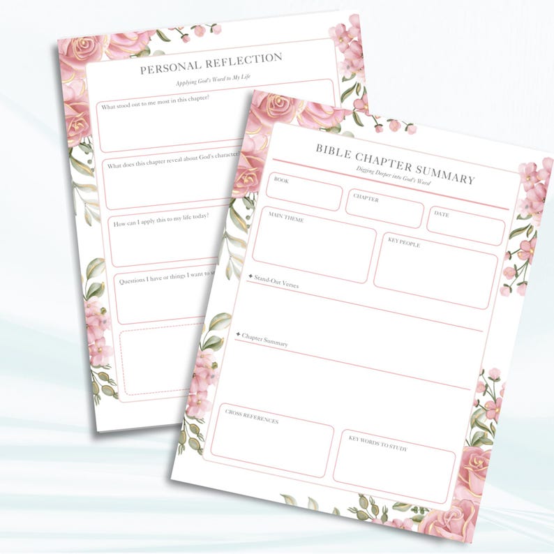 Bible Chapter Summary Template Printable | Scripture Reflection ...
