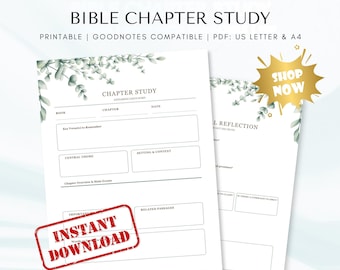 Bible Chapter Study  Worksheet | Scripture Study Guide (Digital PDF)