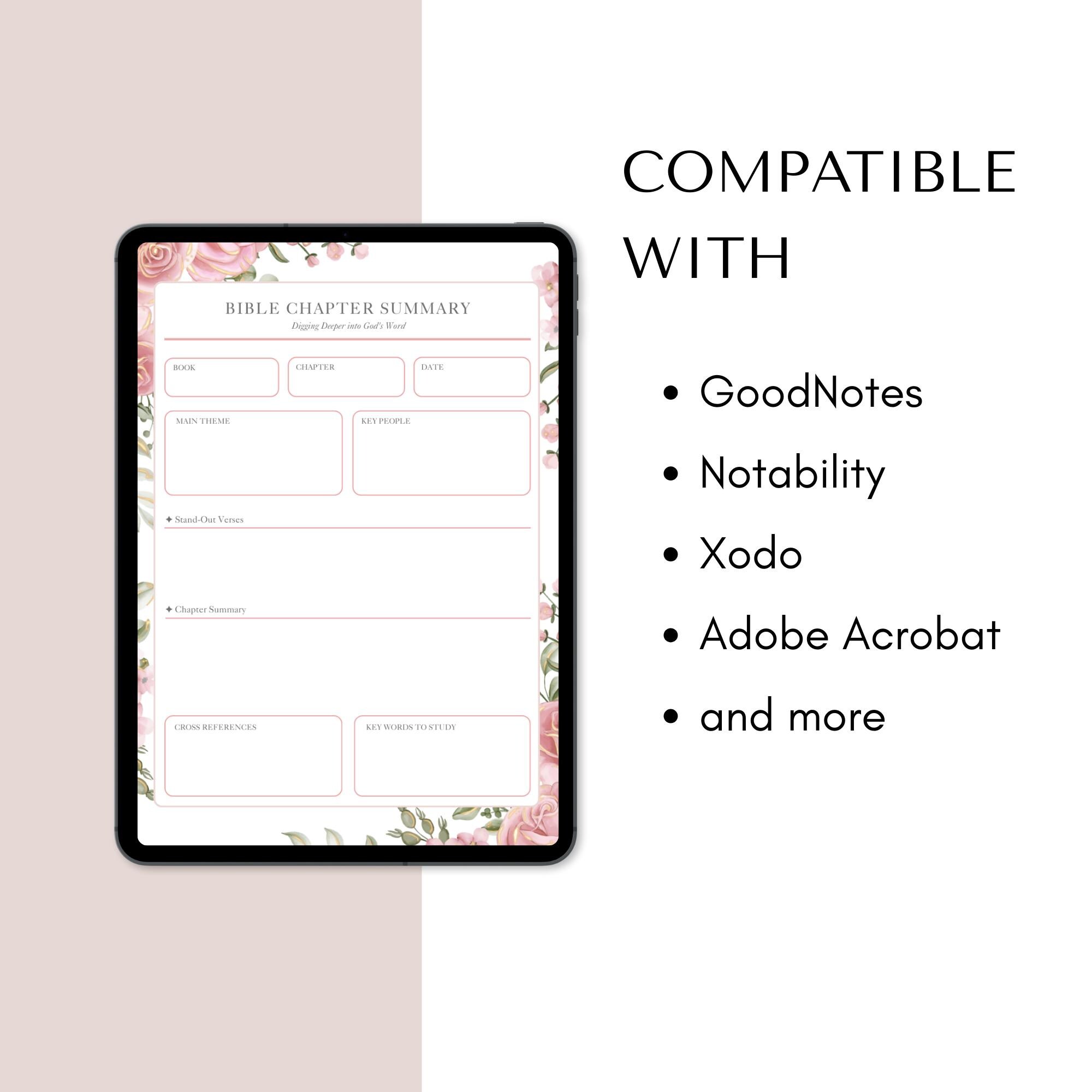 Bible Chapter Summary Template Printable | Scripture Reflection ...