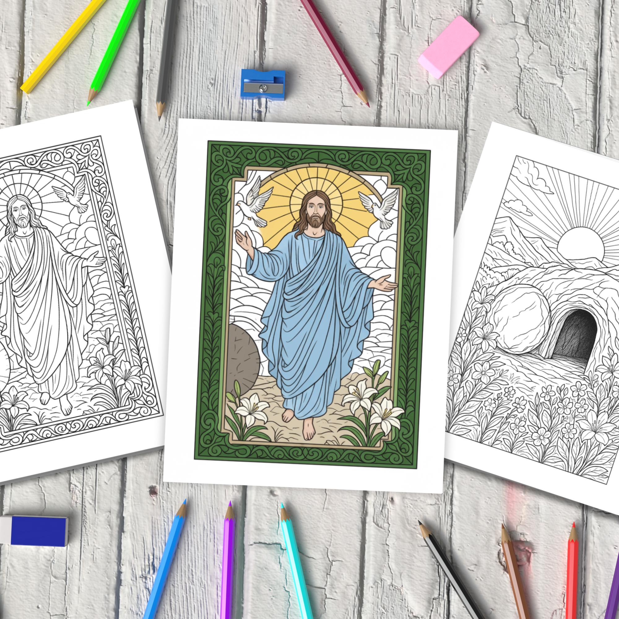Christian Easter Coloring Pages for Adults: 10 Religious Spring ...
