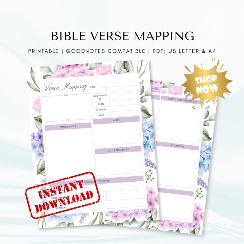 Bible Verse Mapping Worksheet Printable | Christian Bible Study Guide ...