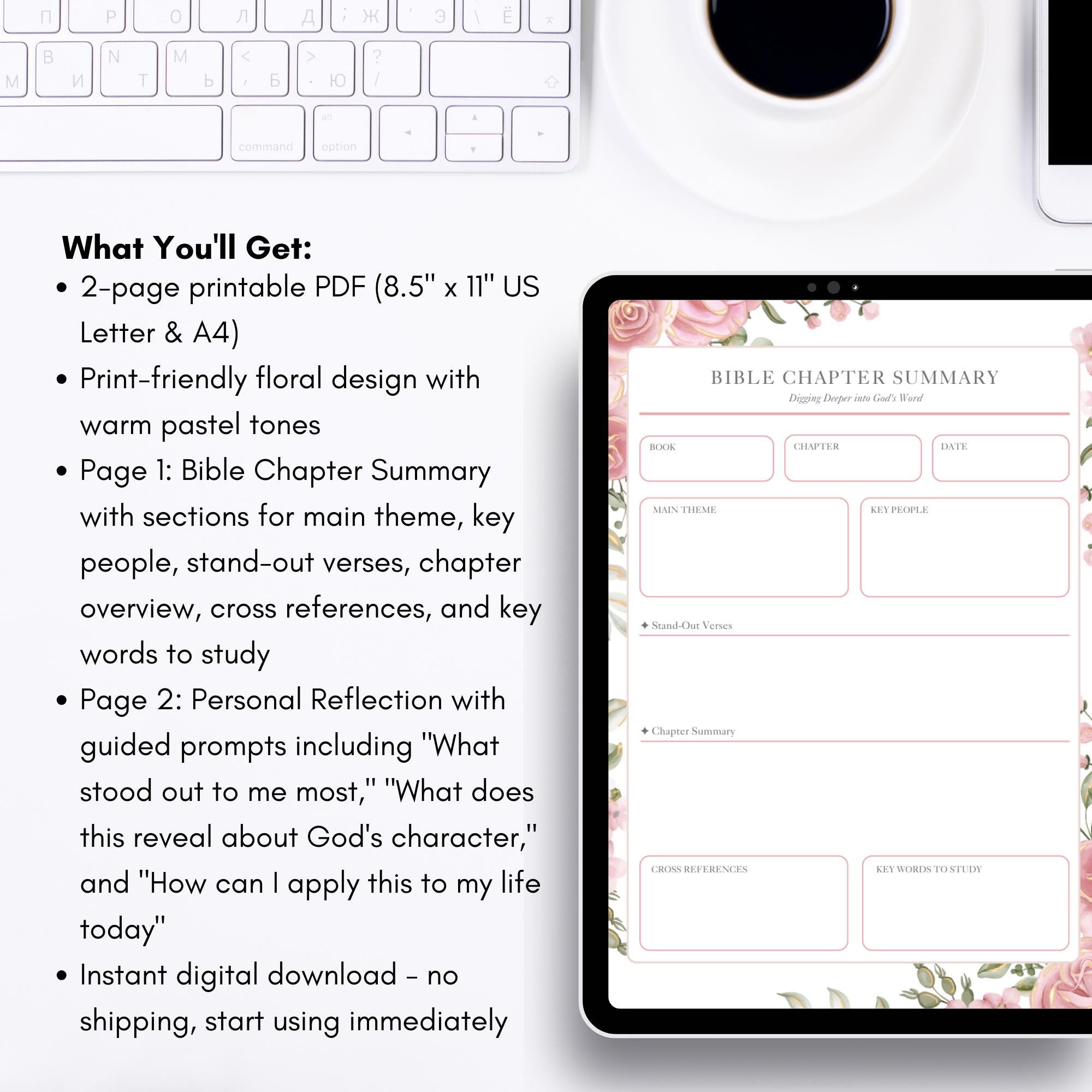 Bible Chapter Summary Template Printable | Scripture Reflection ...