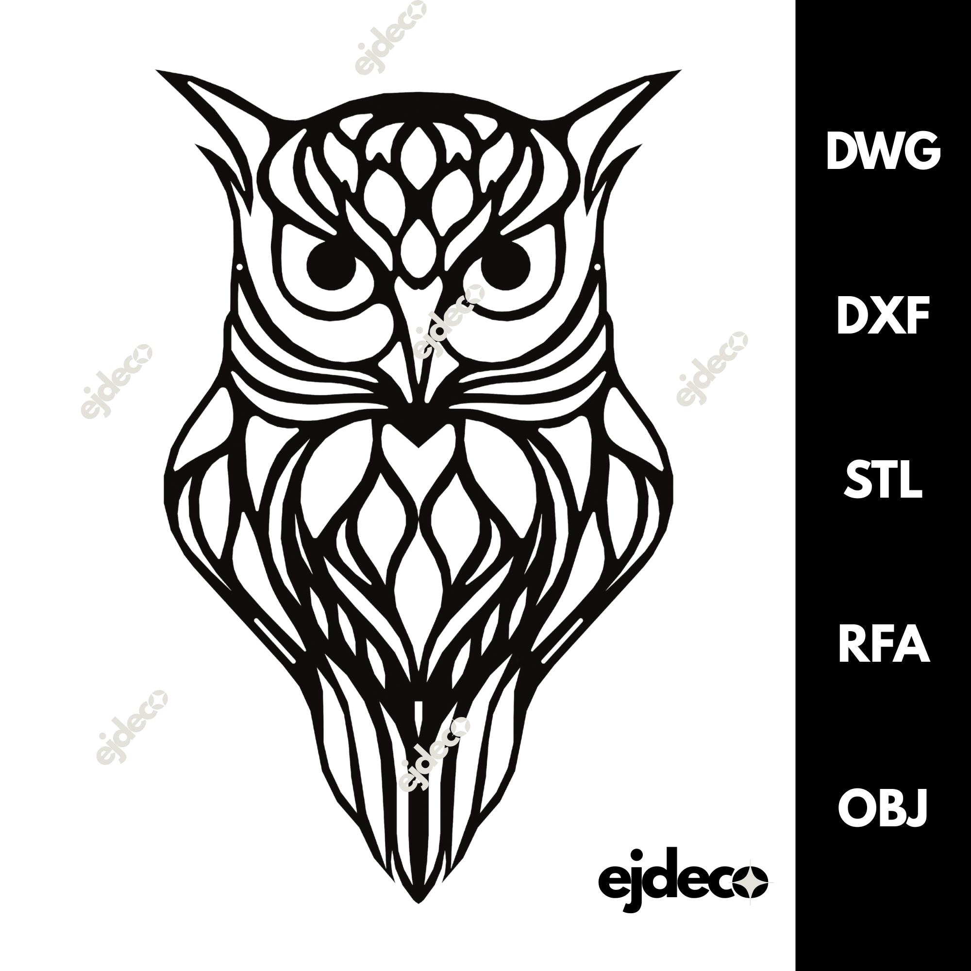 Laser-Cut Owl Wall Art  Animal Motif Metal or Wooden Cutout and 3D Owl Design