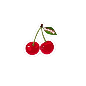 Cherry Kiss-Cut Stickers - Cute Cherry Stickers, Laptop Decals, Planner Accessories, Fruit Lover Gifts, Aesthetic Stationery