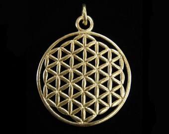 Flower of Life Brass Pendant