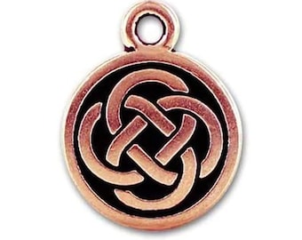 Celtic Charm Knot Design in Copper Plated Pewter by TierraCast with antique finish