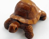 Tortoise Hand-Carved Boxwood Netsuke Bead