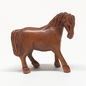 Standing Horse Boxwood Ojime Bead