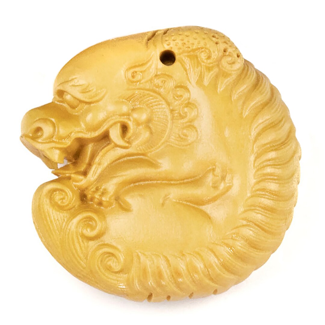 Curled Baby Dragon Bead Ojime Bead in Clear Varnish Etsy