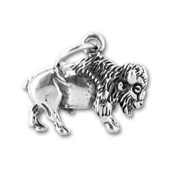 Buffalo Charm of Solid Sterling Silver