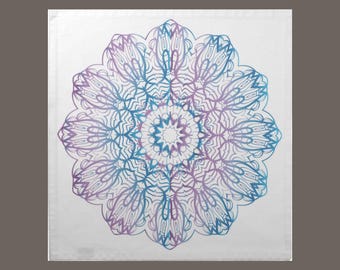 Mandala Cotton Tarot Cloth in Turquoise and Lavender