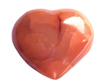 Carnelian Puffy Heart 33mm wide.