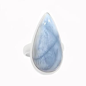Blue Owyhee Opal Ring sterling silver size 7 image 1