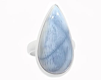 Blue Owyhee Opal Ring sterling silver size 7