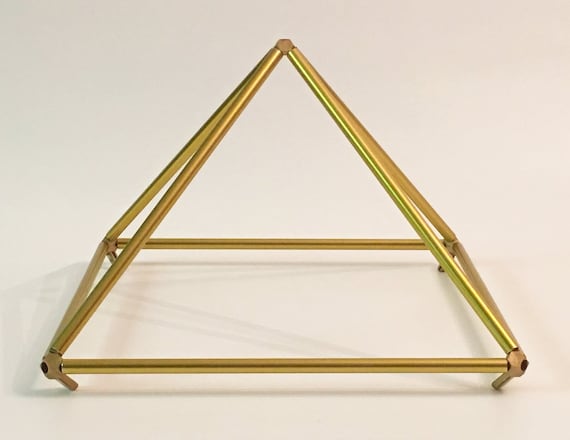 Energy Pyramid 12 inch Gold-Anodized Titanium Aluminum easy-to-assemble kit
