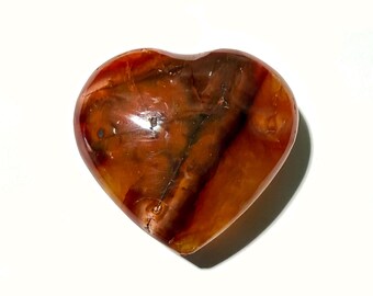 Carnelian Heart 34mm Wide with Clear Quartz Center