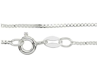 Box chain necklace in Sterling Silver 20 inch Italian chain 0.7mm thick