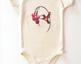 Hummingbird American Apparel Organic Cotton Jersey Bodysuit 6-12 Months Old