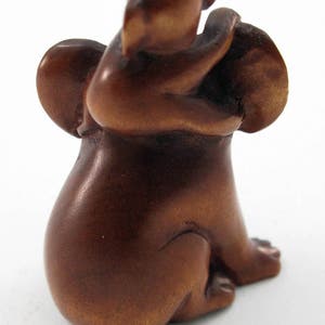 Koala Mom and Baby Hand-Carved Boxwood Netsuke Bead image 3