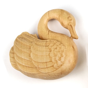 Swan Bead Ojime Bead Boxwood Bird Figurine that would be so adorable in a tabletop fairy garden!