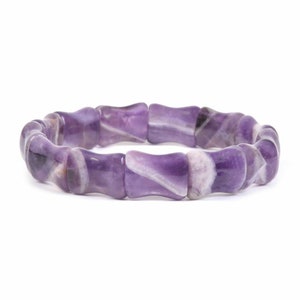 Chevron Amethyst Bamboo Bracelet
