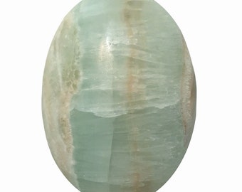 Caribbean Calcite Oval Palm Stone Rare 2.9 ounces