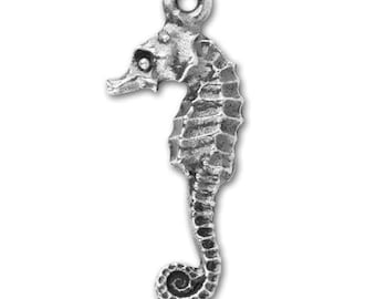 Sea Horse Pendant or Charm in Antique Silver from TierraCast