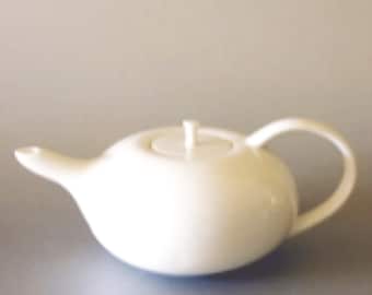 Teapot - White Porcelain Ceramic inspired by an apple