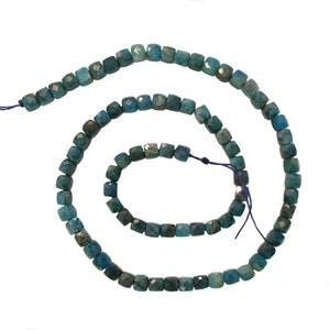Apatite Beads Strand of Cube Beads