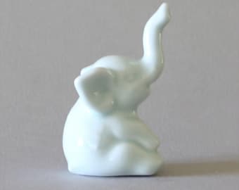 Sitting Elephant Incense Stand in Celadon Glaze