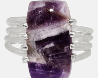 Chevron Amethyst Ring Size 9.5