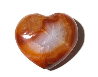 Carnelian Heart 30mm Wide with Clear Quartz Center