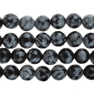 Snowflake Obsidian 6mm Round Beads