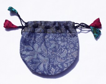 Silk Sari Drawstring Bag - Individual Pouch in Size Small
