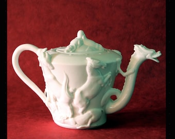 Chinese Zodiac Animal Teapot - White Porcelain Ceramic