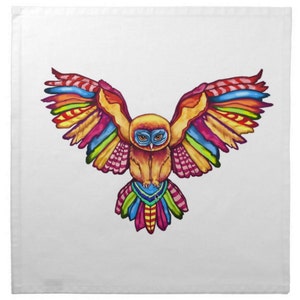 Psychedelisches Eulen Tarot-Tuch aus Baumwolle