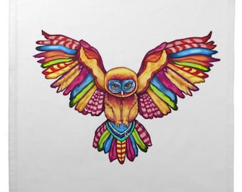 Psychedelic Owl Cotton Tarot Cloth