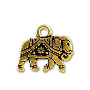 Elephant in Antique Gold Plated Pewter by TierraCast Festival Painted Elephant