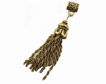 Brass Tassel with Ornate Bail