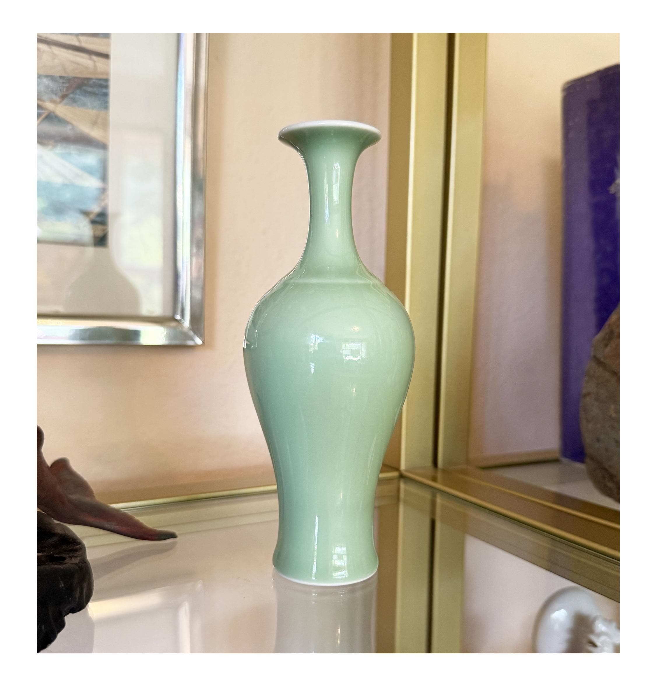 Porcelain Chinese Celadon Vase - Etsy