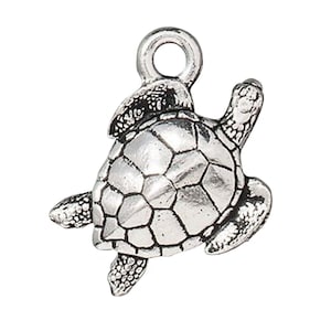 Sea Turtle Silver Plated Pewter Charm