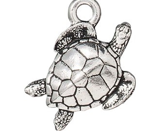 Silver Turtle Charm Silver Turtle Pendant Turtle Jewelry - Etsy