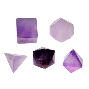 Amethyst Platonics Solids Sacred Geometry - 5 Piece Set