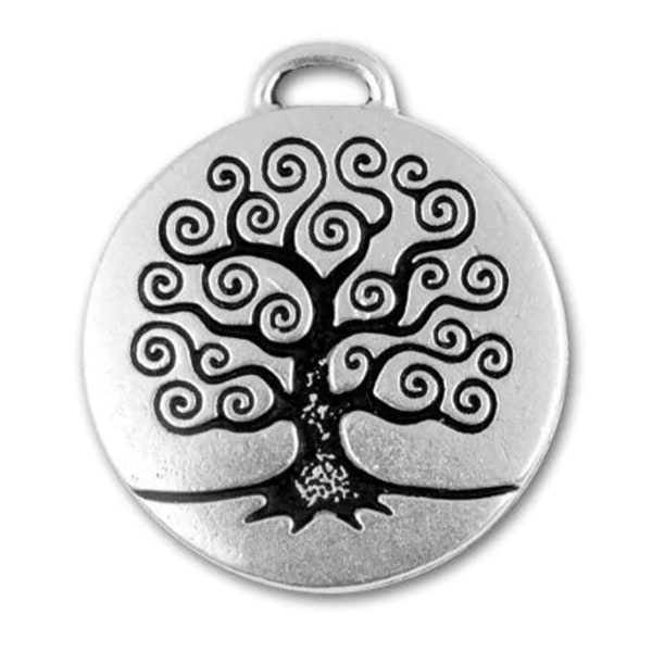 Tree of Life Charm silver with antique finish