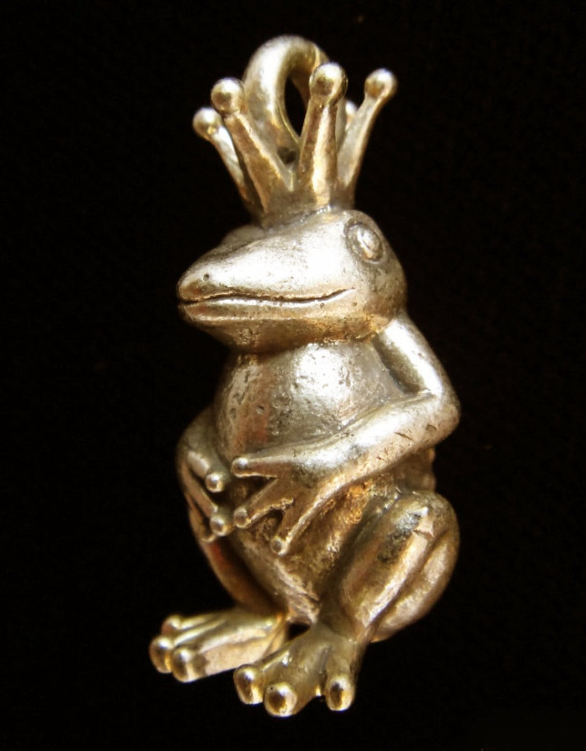 Frog Prince Brass Charm Etsy