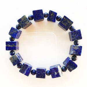 Lapis Lazuli Armband-Würfel mit Runde Spacer Beads