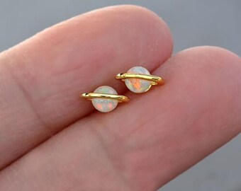 Genuine Opal Stud Earrings
