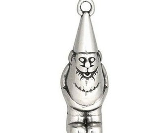 Gnome Charm Silver Plated with Antique Finish